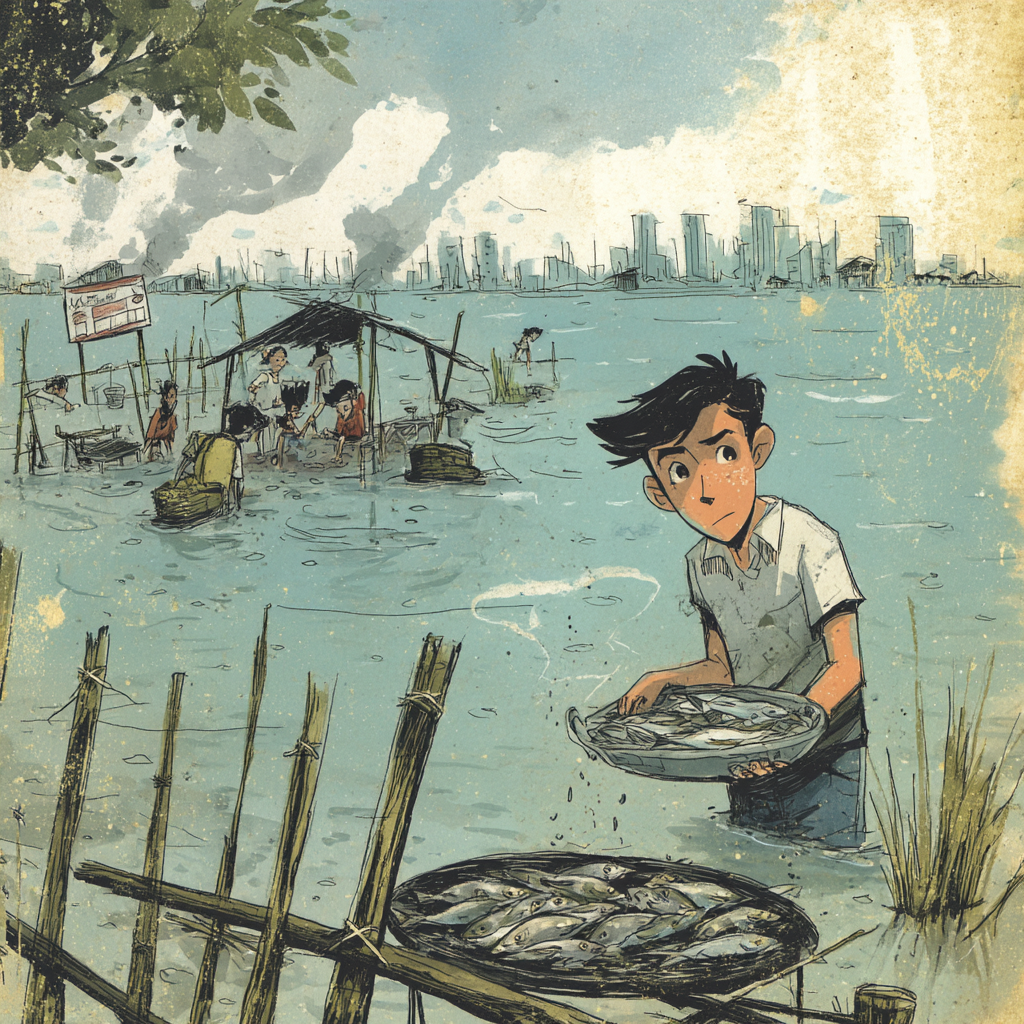 A Filipino Food Essay about bangus aquaculture, rising seas, and saltwater creeping into coastal fishpond fields