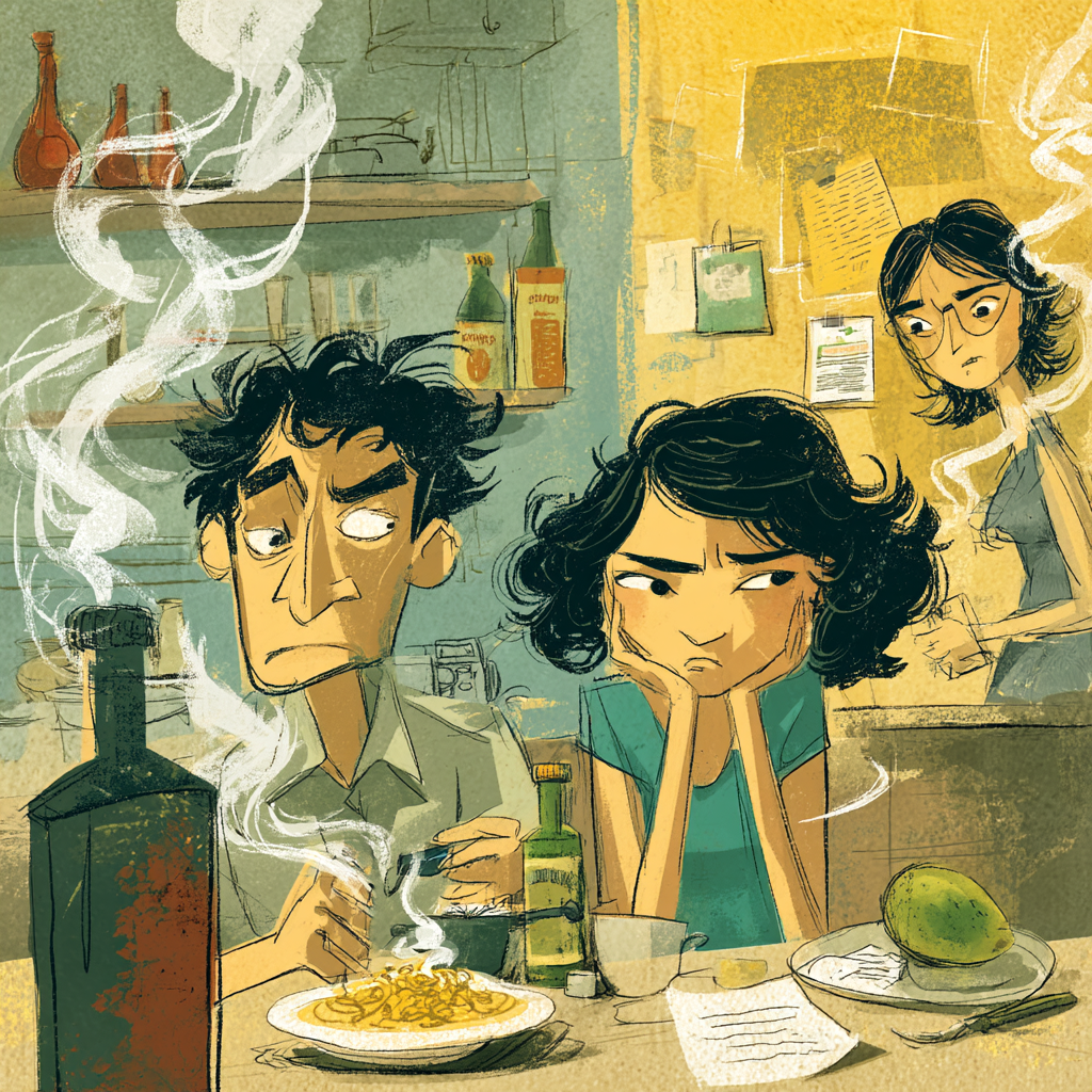 A small spoon of Filipino bagoong hovers over rice, heavy with salt and memory.