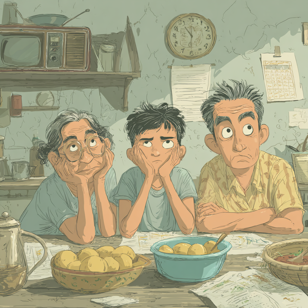 A Filipino Food Essay about Filipino root crops and gabi eaten during drought in a rural Philippine kitchen