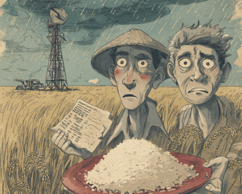 A Filipino Food Essay about Philippine rice farmers tasting rice from a withering field under erratic rains and cracked paddies