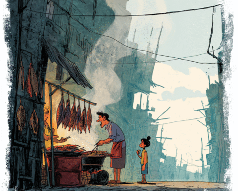 A Filipino Food Essay about traditional food preservation using smoked fish tinapa and salted fish daing hanging over a village smokehouse fire