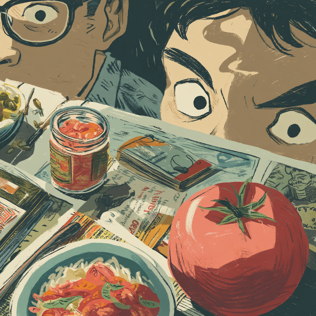 filipino food essay of urban gardening on a Manila rooftop, seedlings in crates, hands watering with a tabo