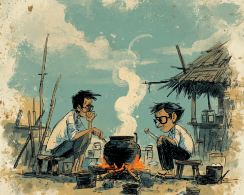 A Filipino Food Essay about Guimaras artisanal salt tablets of tultul beside a coastal woodfire stove in Jordan Guimaras