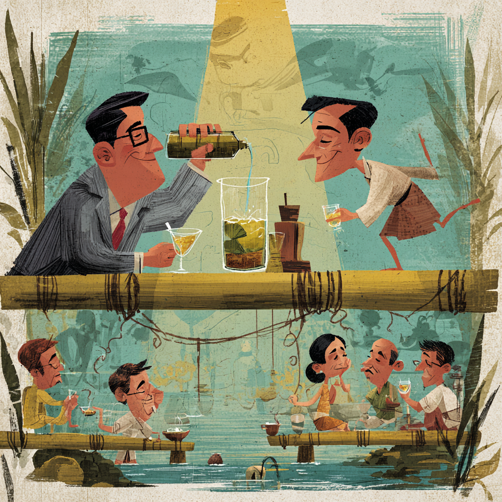 A Filipino food essay about lambanog evolving from rural tagay to refined bar ritual, touching on labor, memory, and spirit culture